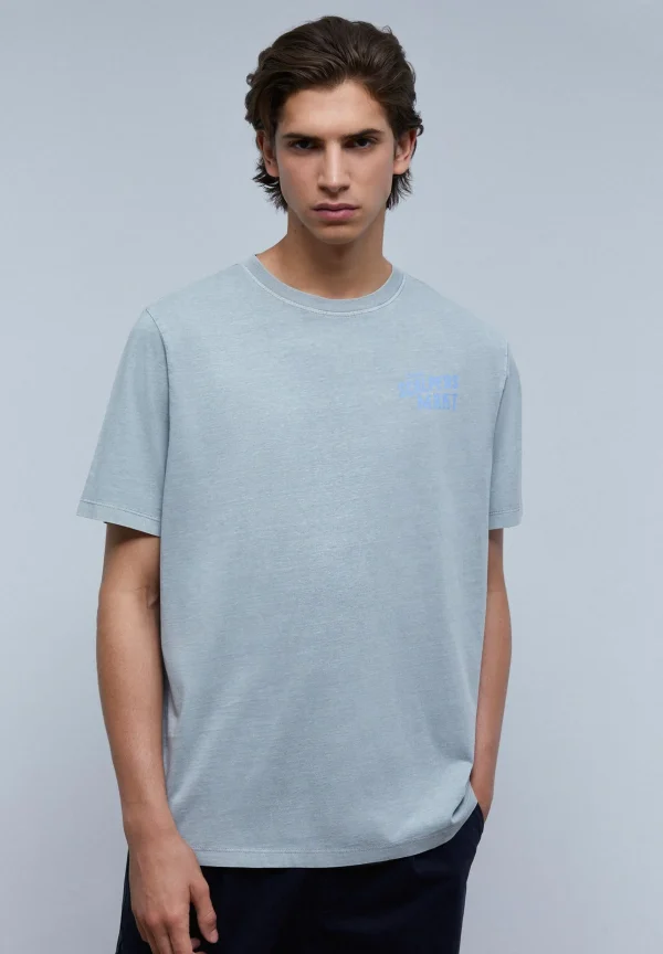 scalperscompany Camiseta Lavada Print-Hombre Camisetas