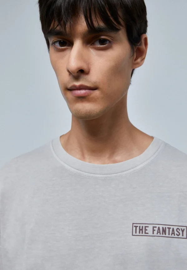 scalperscompany Camiseta Lavada Print-Hombre Camisetas