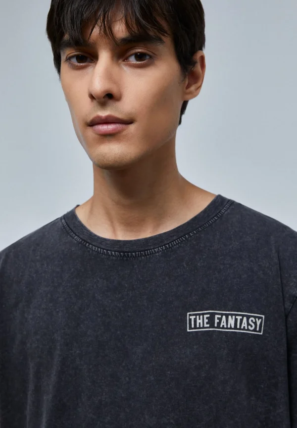 scalperscompany Camiseta Lavada Print-Hombre Camisetas