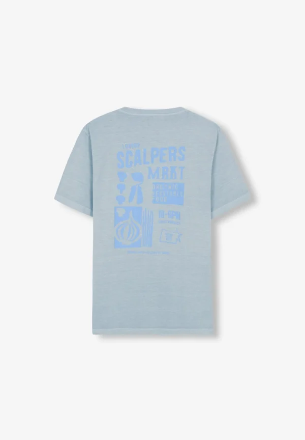 scalperscompany Camiseta Lavada Print-Hombre Camisetas