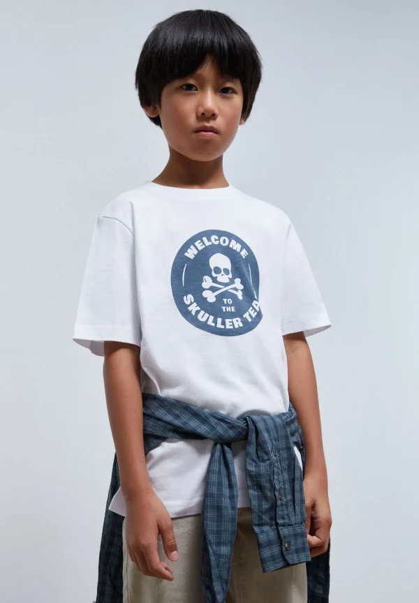 scalperscompany Camiseta Lavada Print Circular-Niños Camisetas