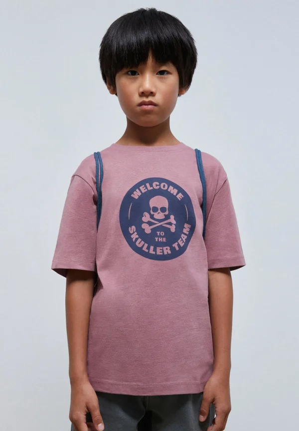 scalperscompany Camiseta Lavada Print Circular-Niños Camisetas