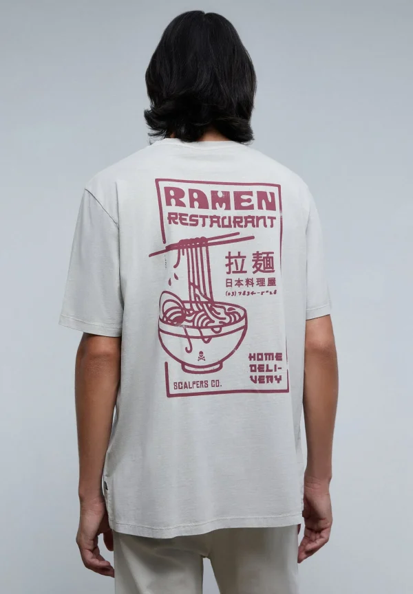 scalperscompany Camiseta Lavada Print Contraste-Hombre Camisetas