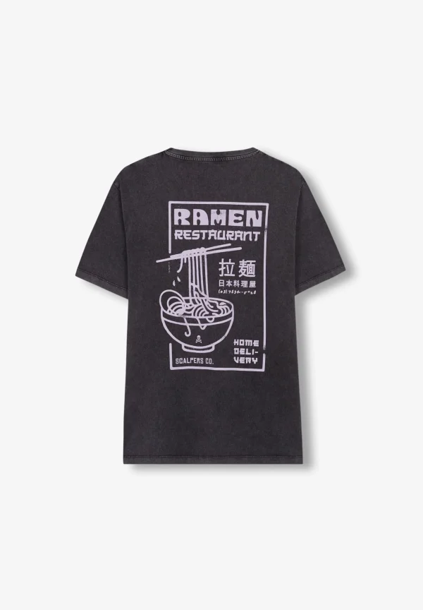 scalperscompany Camiseta Lavada Print Contraste-Hombre Camisetas