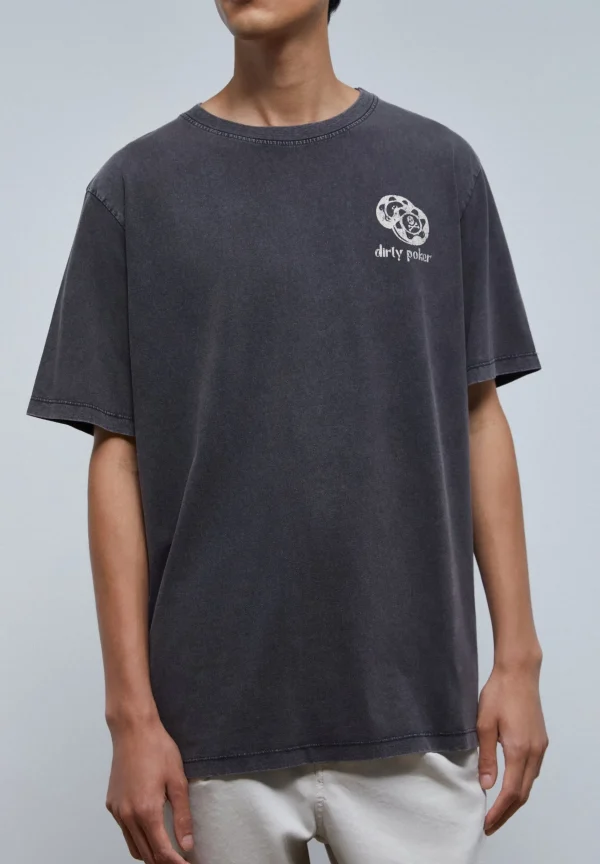 scalperscompany Camiseta Lavada Print Poker-Hombre Camisetas