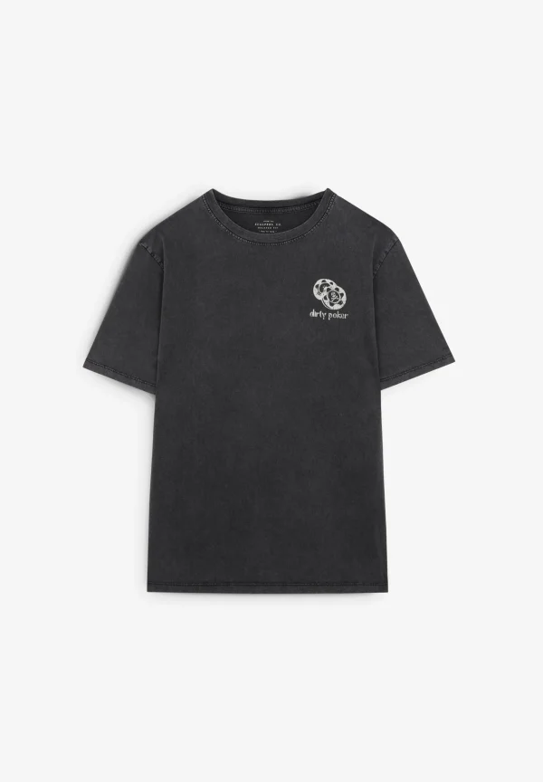 scalperscompany Camiseta Lavada Print Poker-Hombre Camisetas