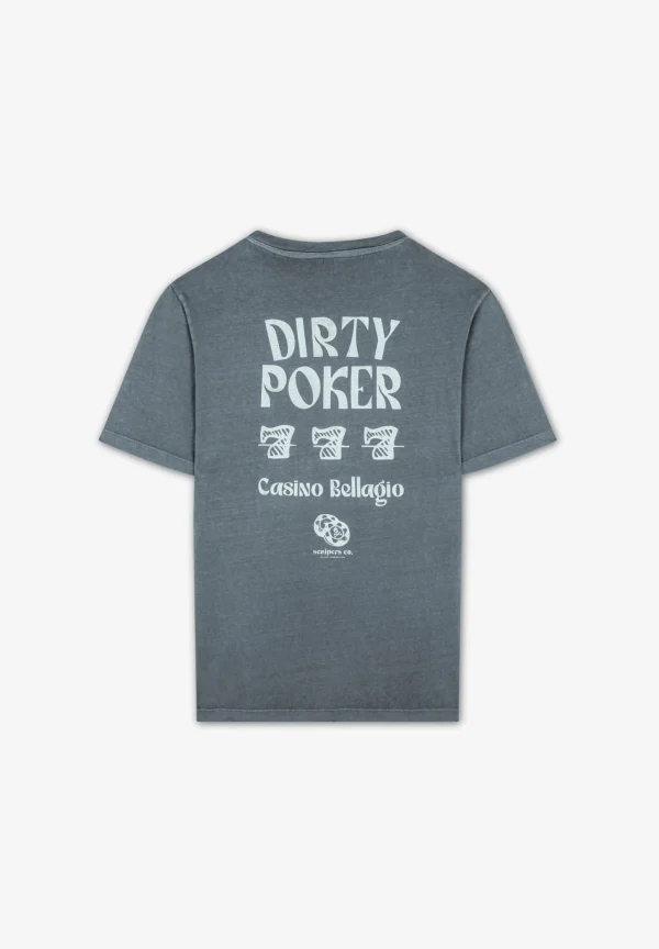 scalperscompany Camiseta Lavada Print Poker-Hombre Camisetas