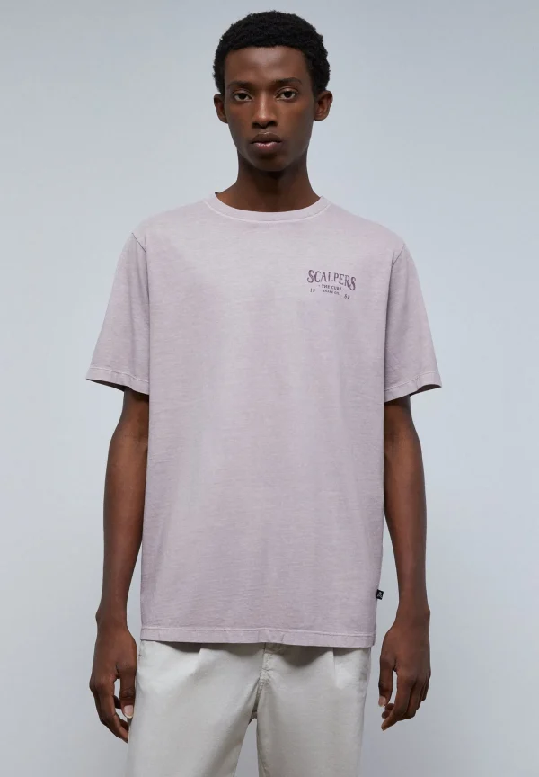 scalperscompany Camiseta Lavada Print Trasero-Hombre Camisetas