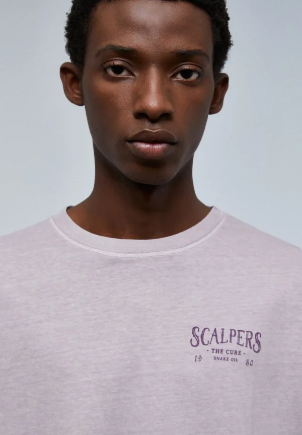 scalperscompany Camiseta Lavada Print Trasero-Hombre Camisetas