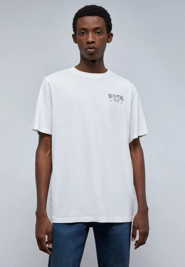 scalperscompany Camiseta Lavada Print Trasero-Hombre Camisetas