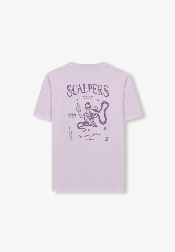 scalperscompany Camiseta Lavada Print Trasero-Hombre Camisetas