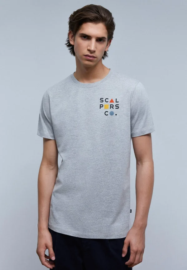scalperscompany Camiseta Logo Frontal Flocado-Hombre Camisetas