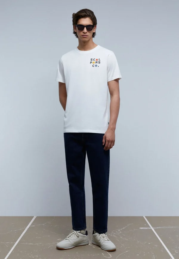 scalperscompany Camiseta Logo Frontal Flocado-Hombre Camisetas