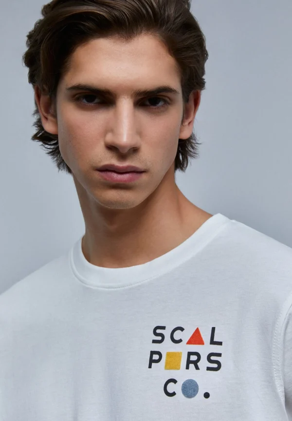 scalperscompany Camiseta Logo Frontal Flocado-Hombre Camisetas