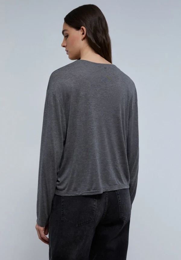scalperscompany Camiseta Lurex Detalle Nudo-Mujer Camisetas Y Tops