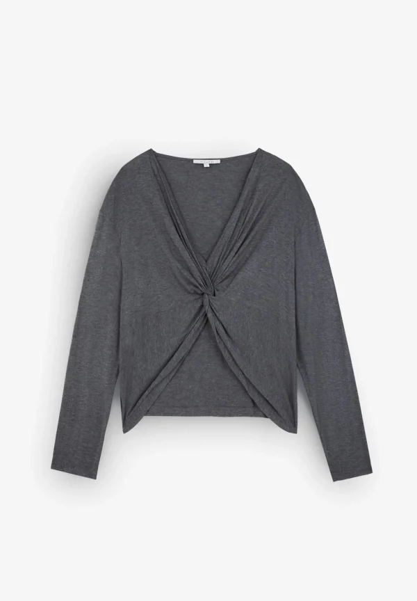 scalperscompany Camiseta Lurex Detalle Nudo-Mujer Camisetas Y Tops
