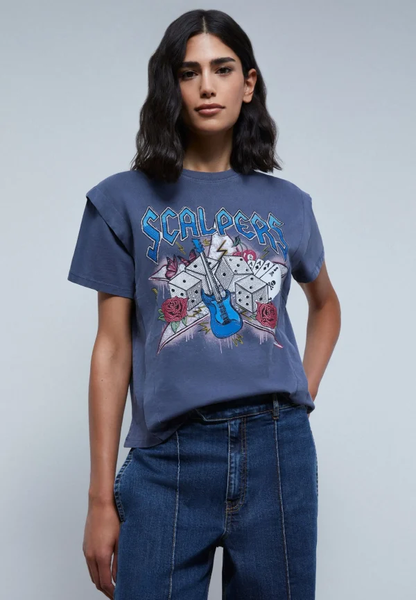 scalperscompany Camiseta Pliegue Print-Mujer Camisetas Y Tops