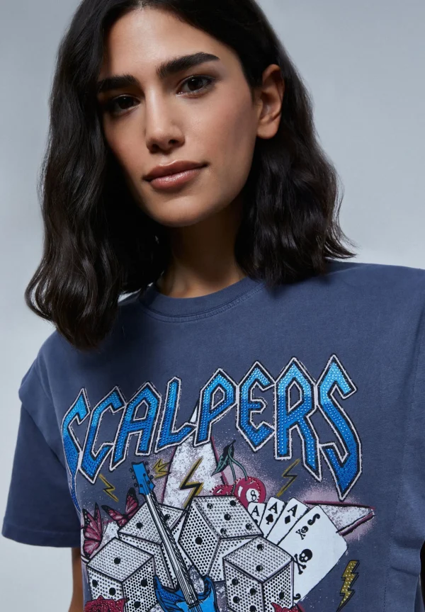 scalperscompany Camiseta Pliegue Print-Mujer Camisetas Y Tops