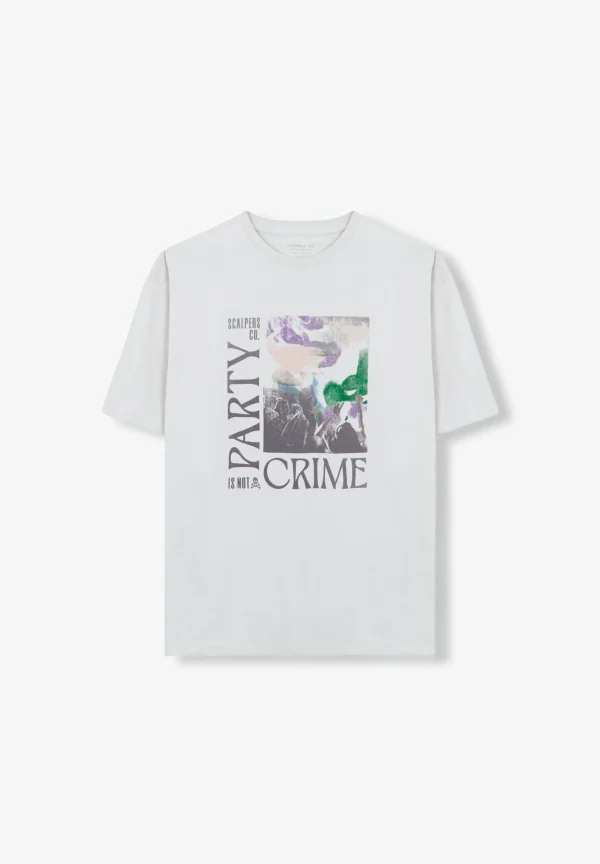 scalperscompany Camiseta Print Abstracto-Hombre Camisetas