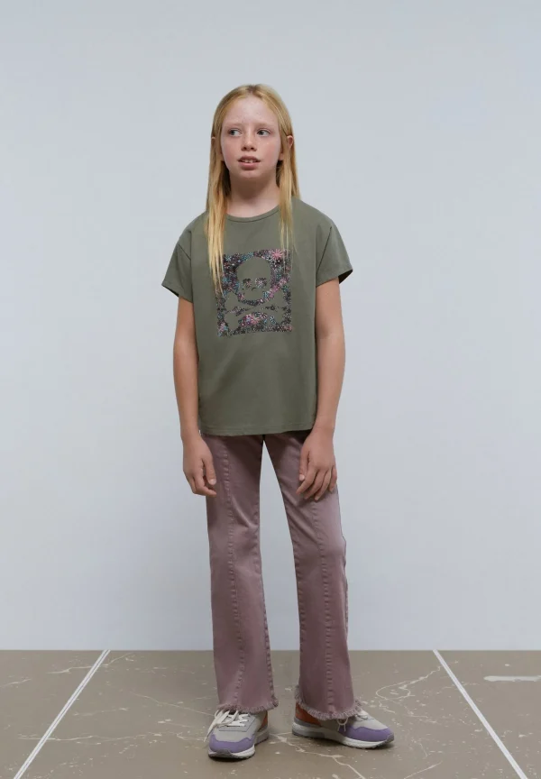 scalperscompany Camiseta Print Flores Calavera-Niños Camisetas