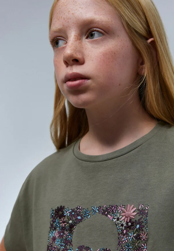 scalperscompany Camiseta Print Flores Calavera-Niños Camisetas