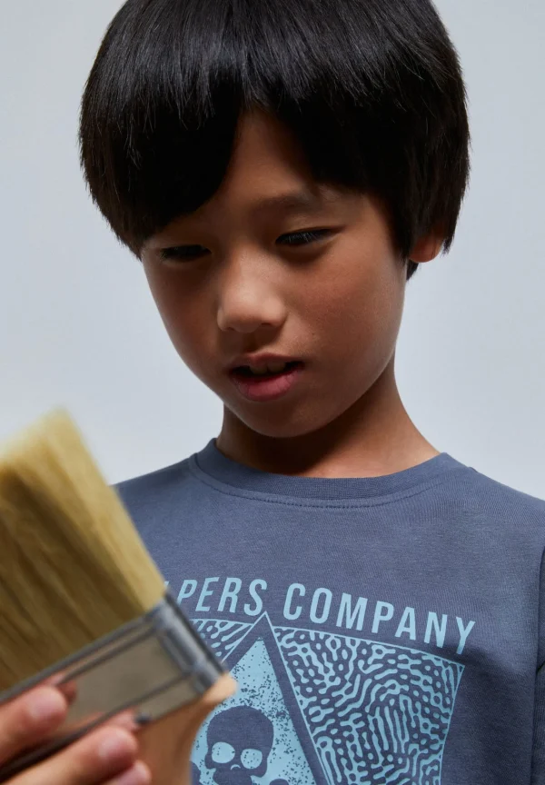 scalperscompany Camiseta Print Frontal Manga Larga-Niños Camisetas