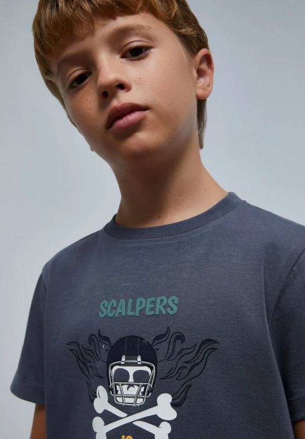 scalperscompany Camiseta Print Frontal Relieve-Niños Camisetas