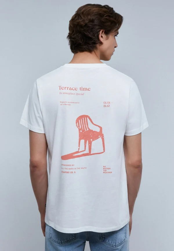 scalperscompany Camiseta Print Pecho Contraste-Hombre Camisetas