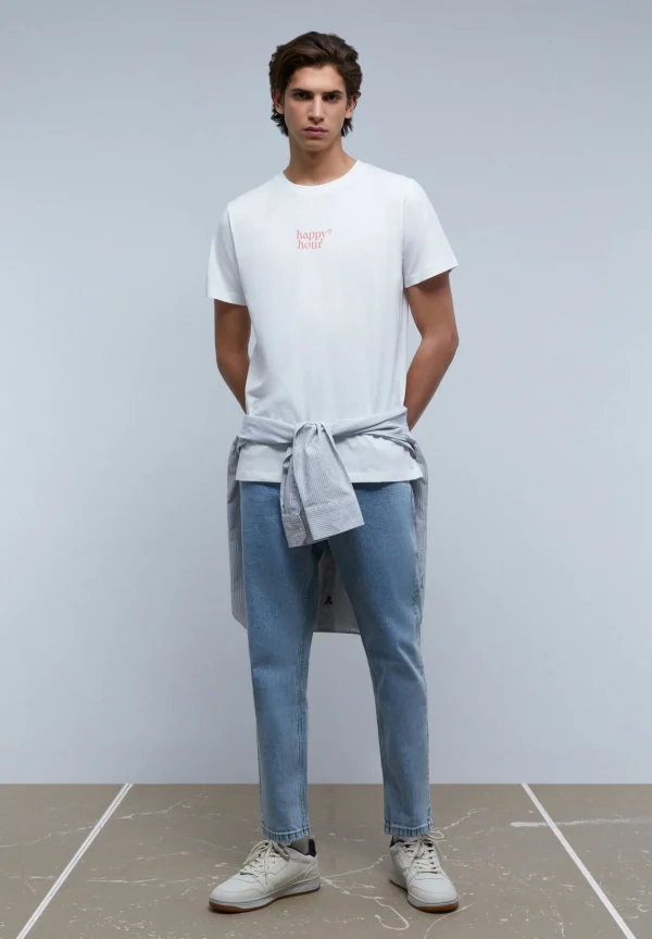 scalperscompany Camiseta Print Pecho Contraste-Hombre Camisetas