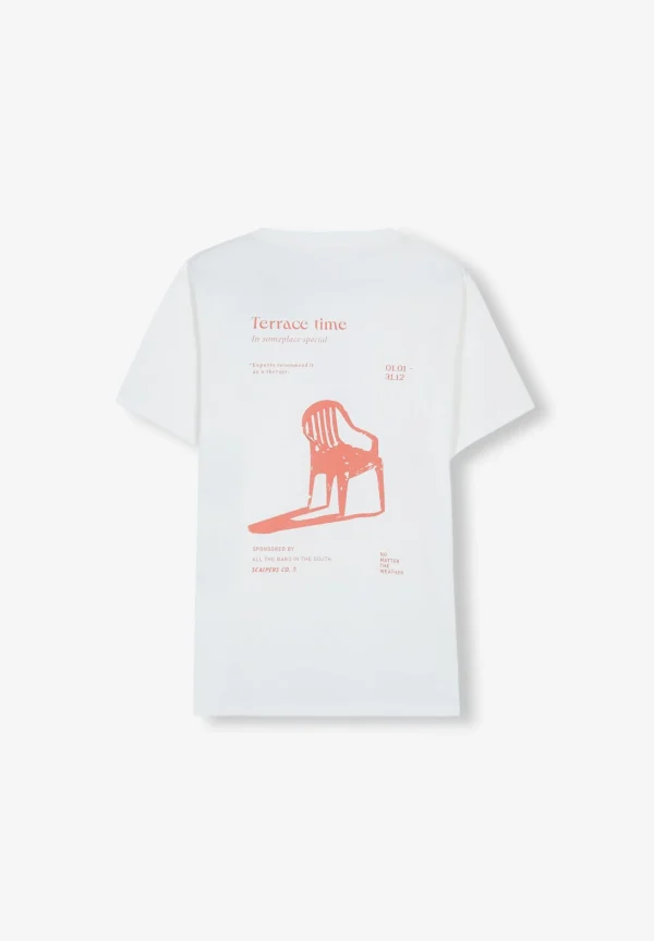 scalperscompany Camiseta Print Pecho Contraste-Hombre Camisetas
