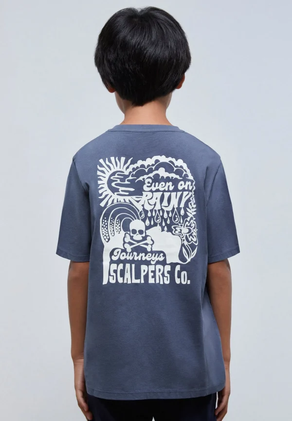 scalperscompany Camiseta Print Trasero Contraste-Niños Camisetas