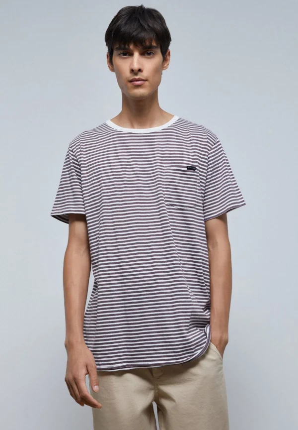 scalperscompany Camiseta Rayas Bolsillo-Hombre Camisetas