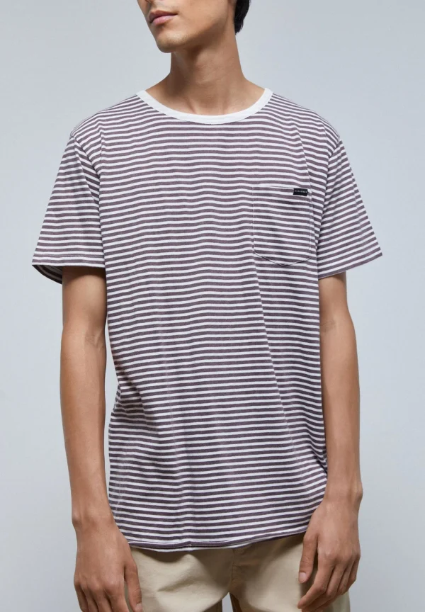 scalperscompany Camiseta Rayas Bolsillo-Hombre Camisetas
