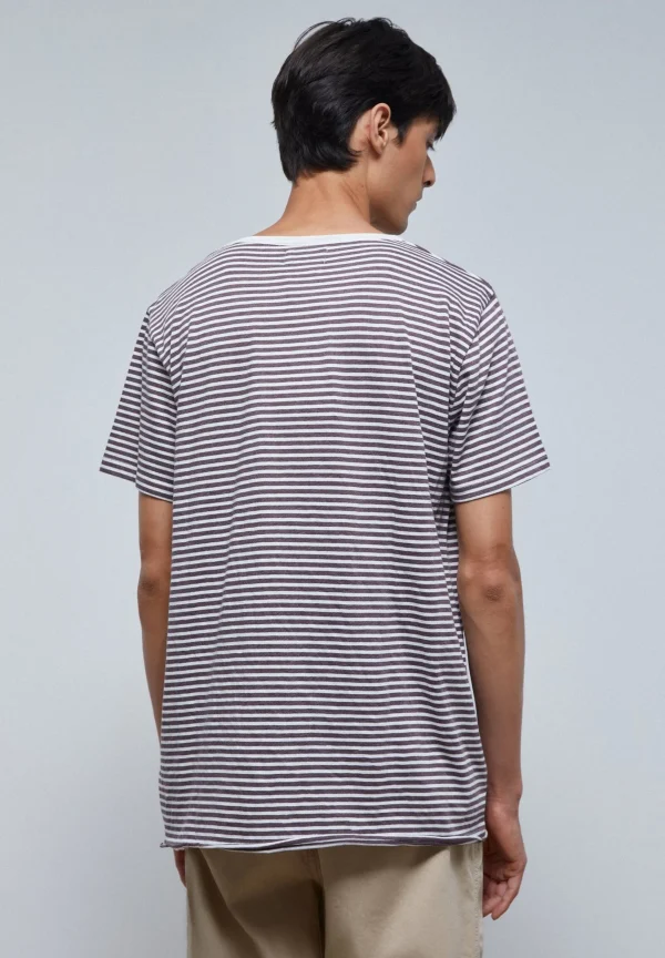 scalperscompany Camiseta Rayas Bolsillo-Hombre Camisetas