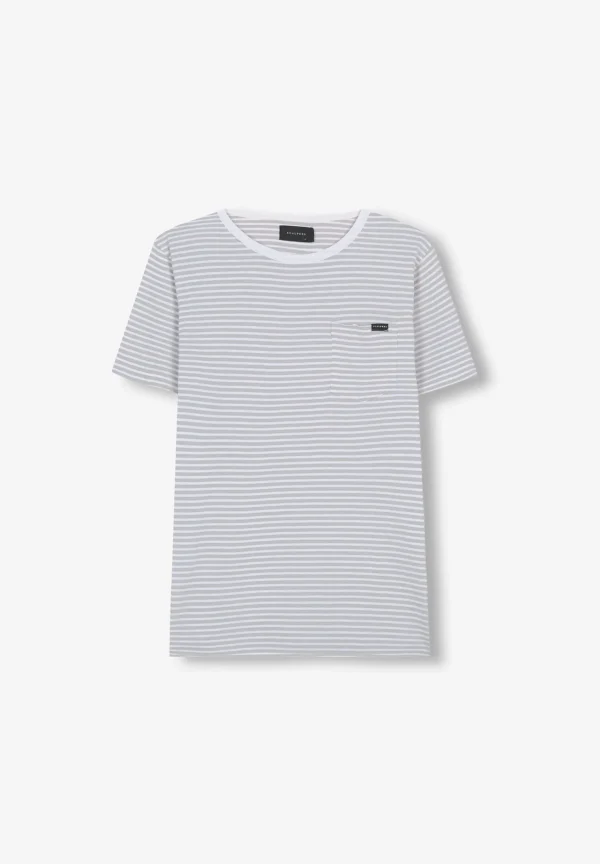 scalperscompany Camiseta Rayas Bolsillo-Hombre Camisetas