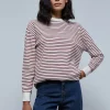 scalperscompany Camiseta Rayas Manga Larga-Mujer Camisetas Y Tops