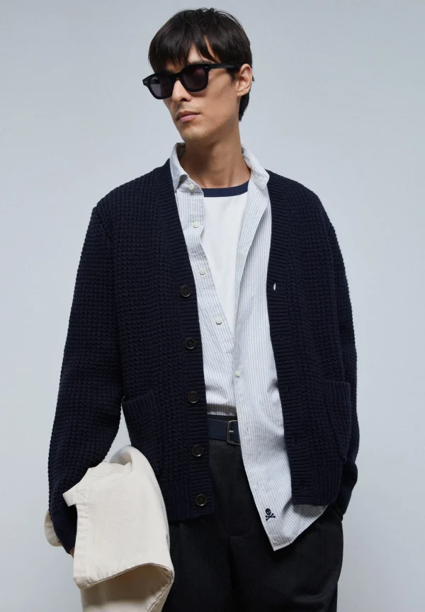 scalperscompany Cardigan Estructura Crochet-Hombre Jerséis Y Cárdigans