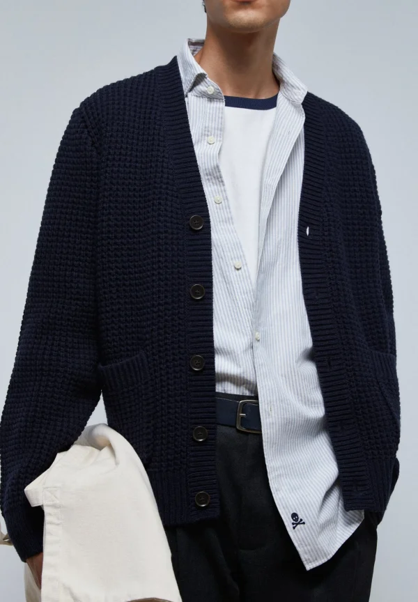 scalperscompany Cardigan Estructura Crochet-Hombre Jerséis Y Cárdigans