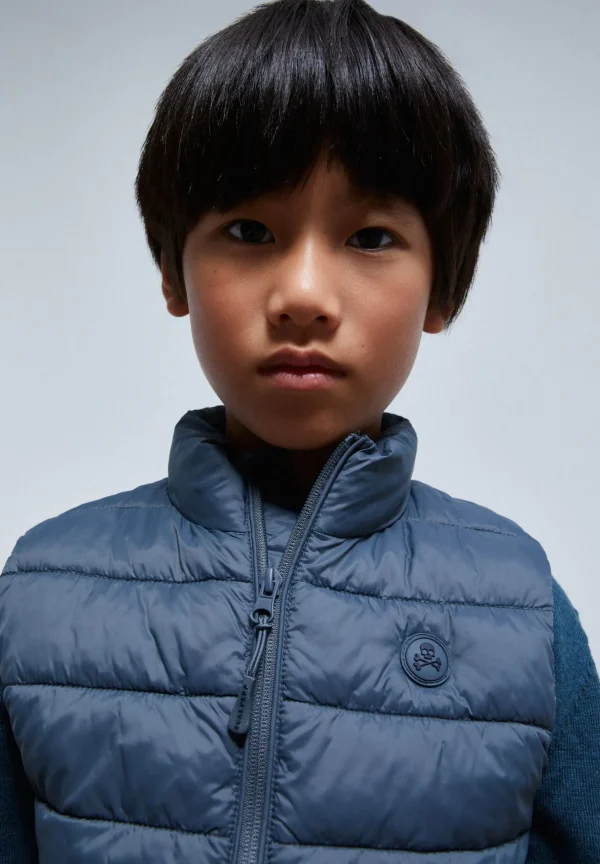 scalperscompany Chaleco Acolchado Calavera-Niños Abrigos Y Chaquetas
