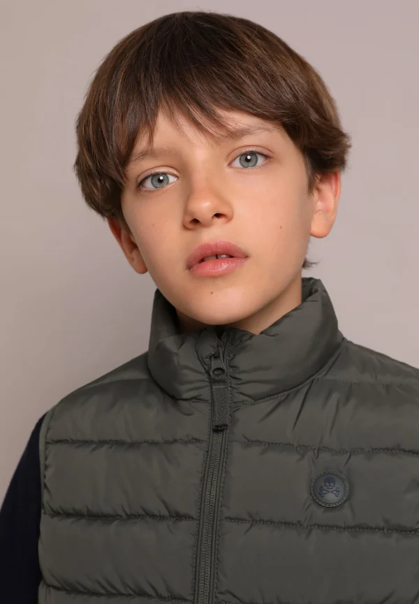 scalperscompany Chaleco Acolchado Calavera-Niños Abrigos Y Chaquetas