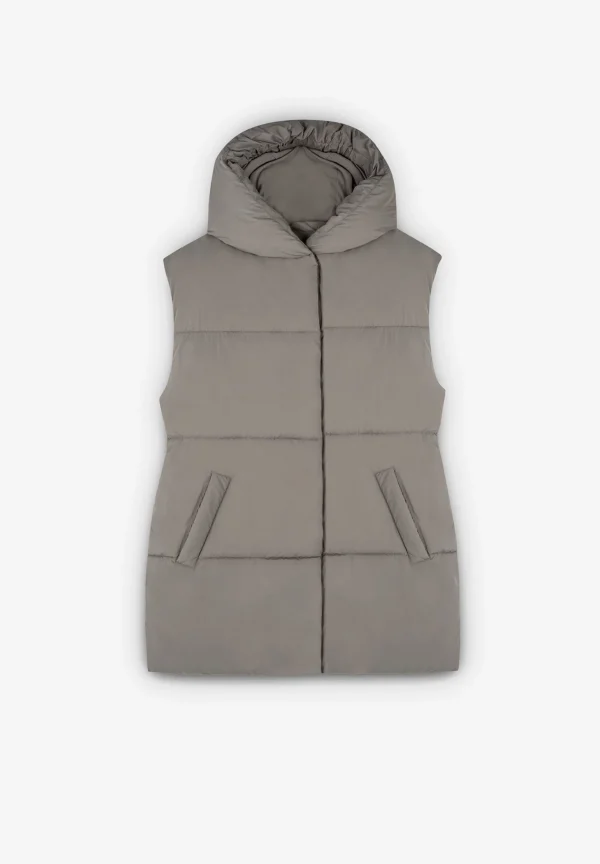 scalperscompany Chaleco Acolchado Capucha-Mujer Abrigos Y Chaquetas