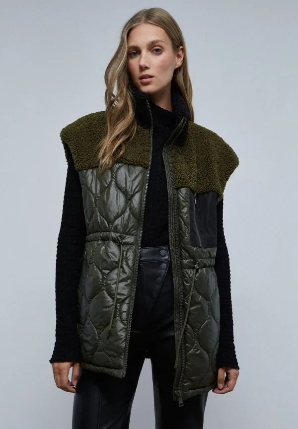 scalperscompany Chaleco Acolchado Detalle Borrego-Mujer Abrigos Y Chaquetas