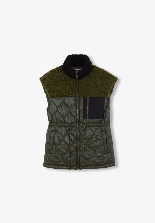 scalperscompany Chaleco Acolchado Detalle Borrego-Mujer Abrigos Y Chaquetas