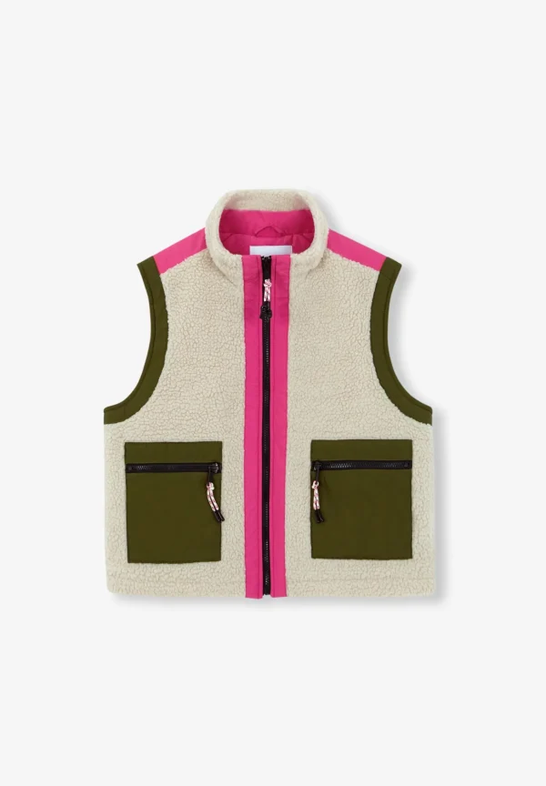 scalperscompany Chaleco Borrego Paneles Contraste-Mujer Blazers Y Chalecos