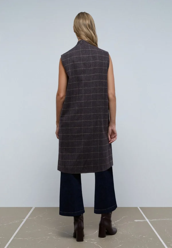 scalperscompany Chaleco Largo Cuadros-Mujer Blazers Y Chalecos