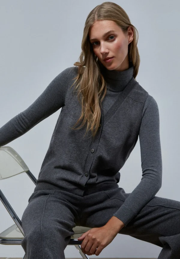 scalperscompany Chaleco Punto Botones-Mujer Punto