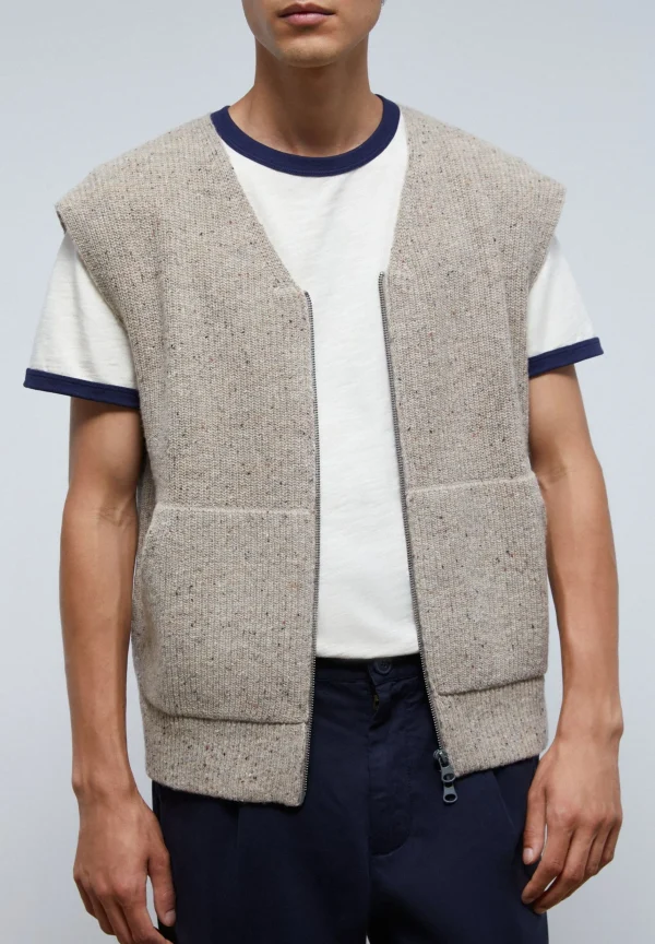 scalperscompany Chaleco Punto Cremallera-Hombre Jerséis Y Cárdigans