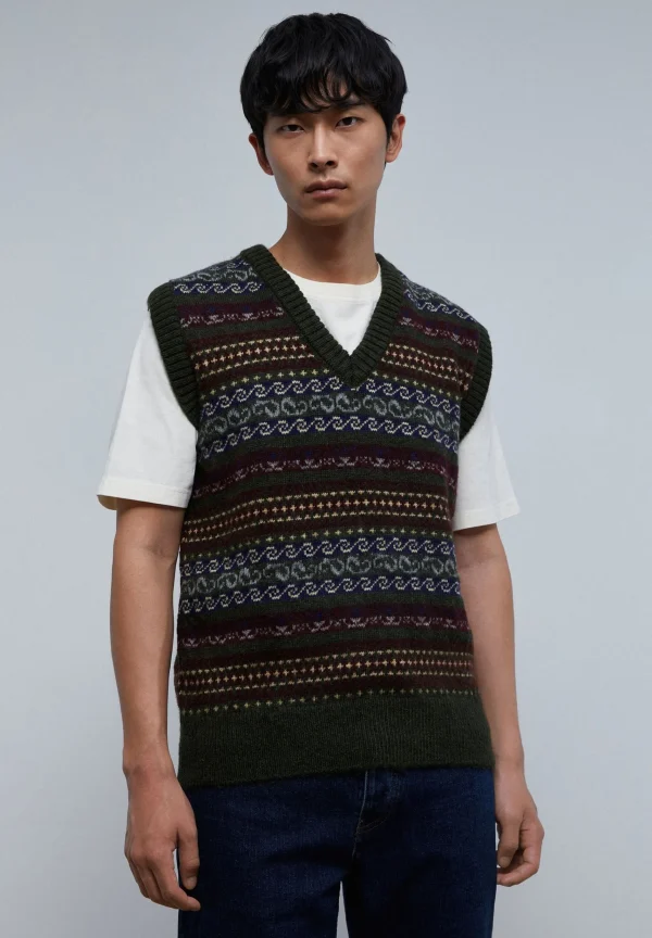 scalperscompany Chaleco Punto Motivos-Hombre Jerséis Y Cárdigans