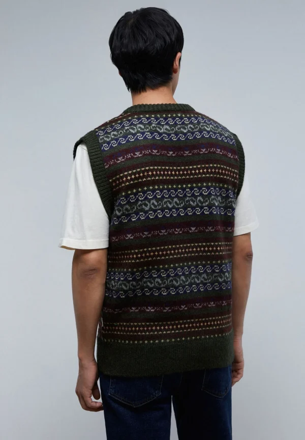 scalperscompany Chaleco Punto Motivos-Hombre Jerséis Y Cárdigans