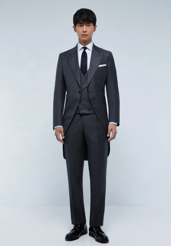 scalperscompany Chaque Gris Lana Tres Piezas-Hombre Trajes